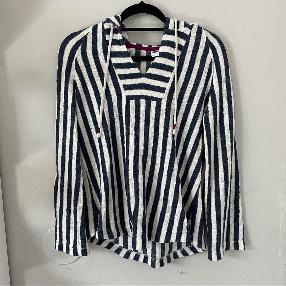 Old Navy blue and white striped hoodie